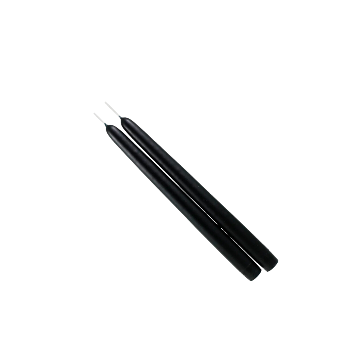 12 inch Black Taper Candle Pair